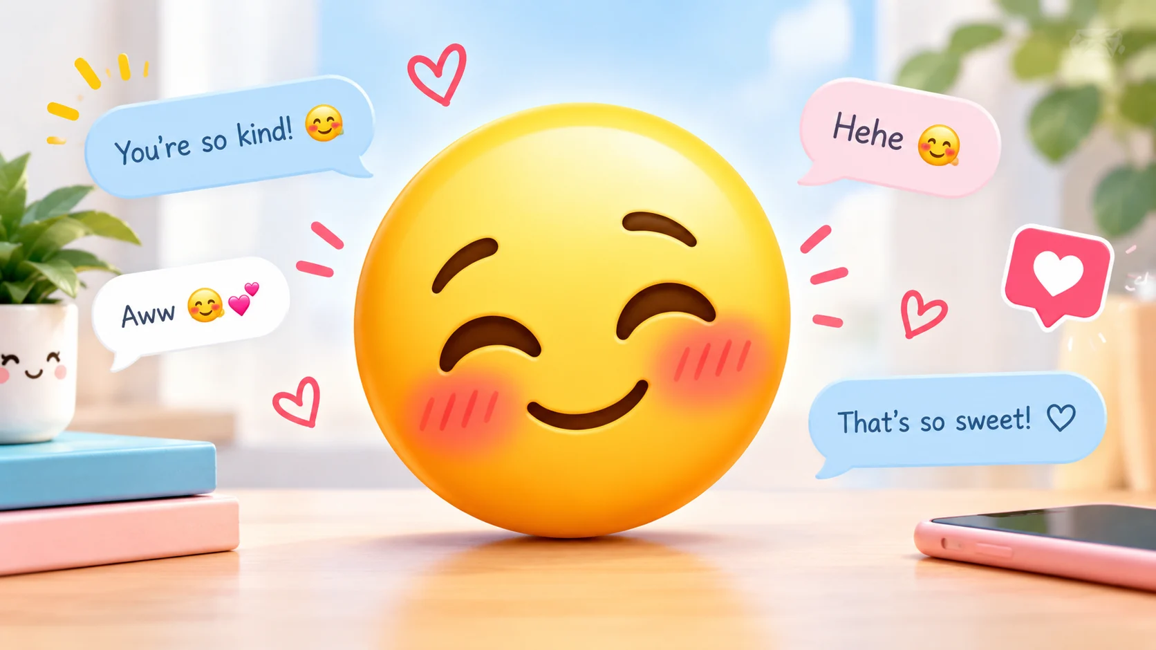 blushing emoji meme
