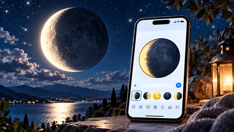 waning crescent moon emoji